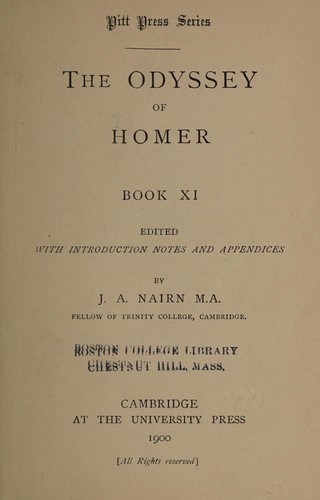 Όμηρος: The Odyssey of Homer (Ancient Greek language, 1900, The University press)